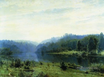 matin brumeux 1885 paysage classique Ivan Ivanovitch rivière Peinture à l'huile